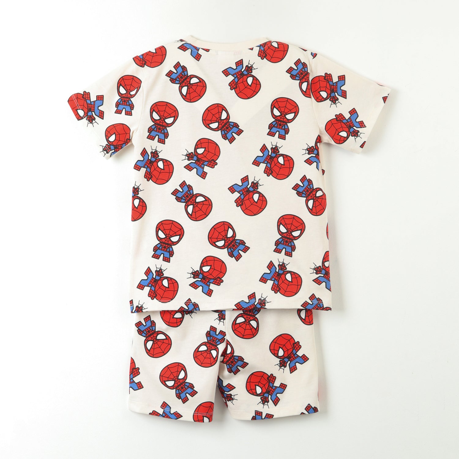 Pijama Manga Corta Niño Blanco Full Print Spiderman Marvel