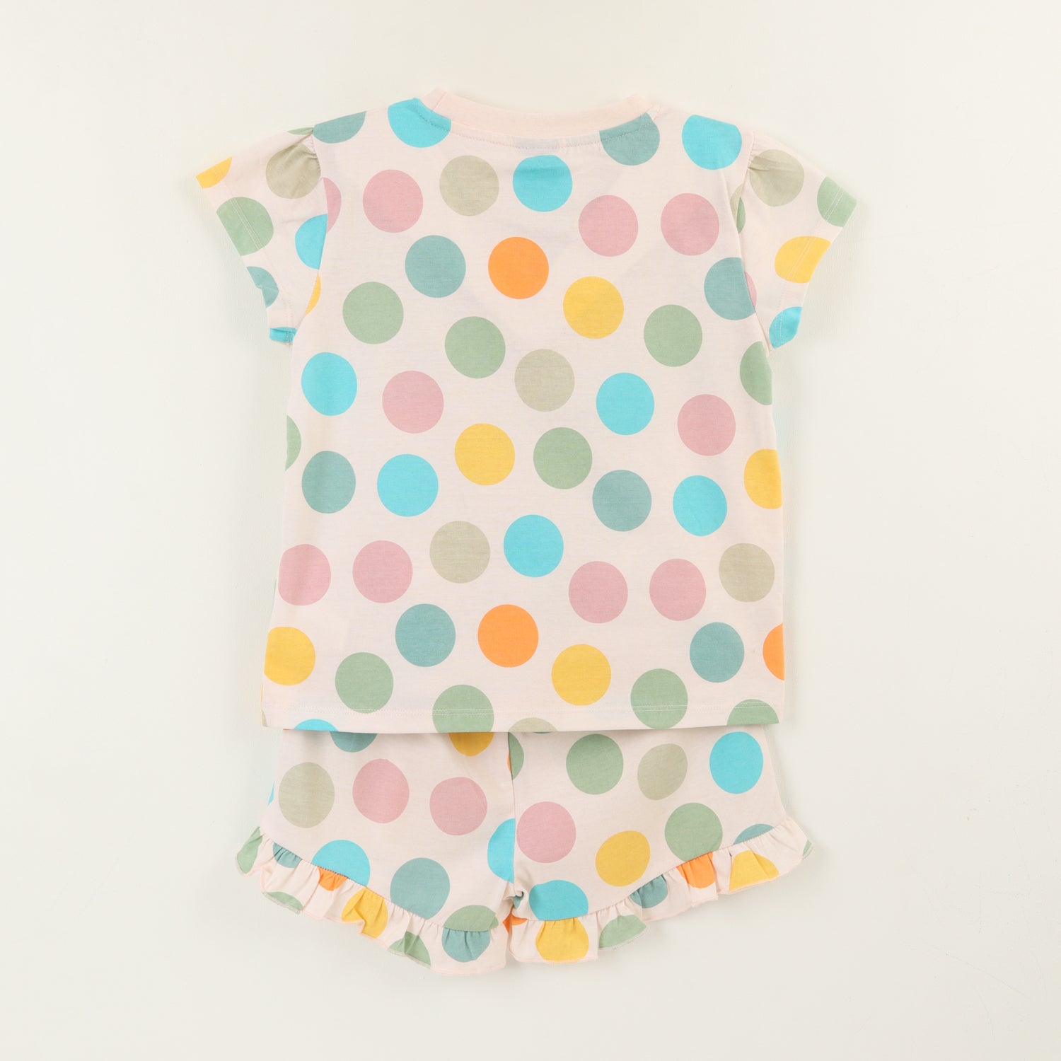 Pijama Manga Corta Niña Rosado Lunares Colores Minnie Disney