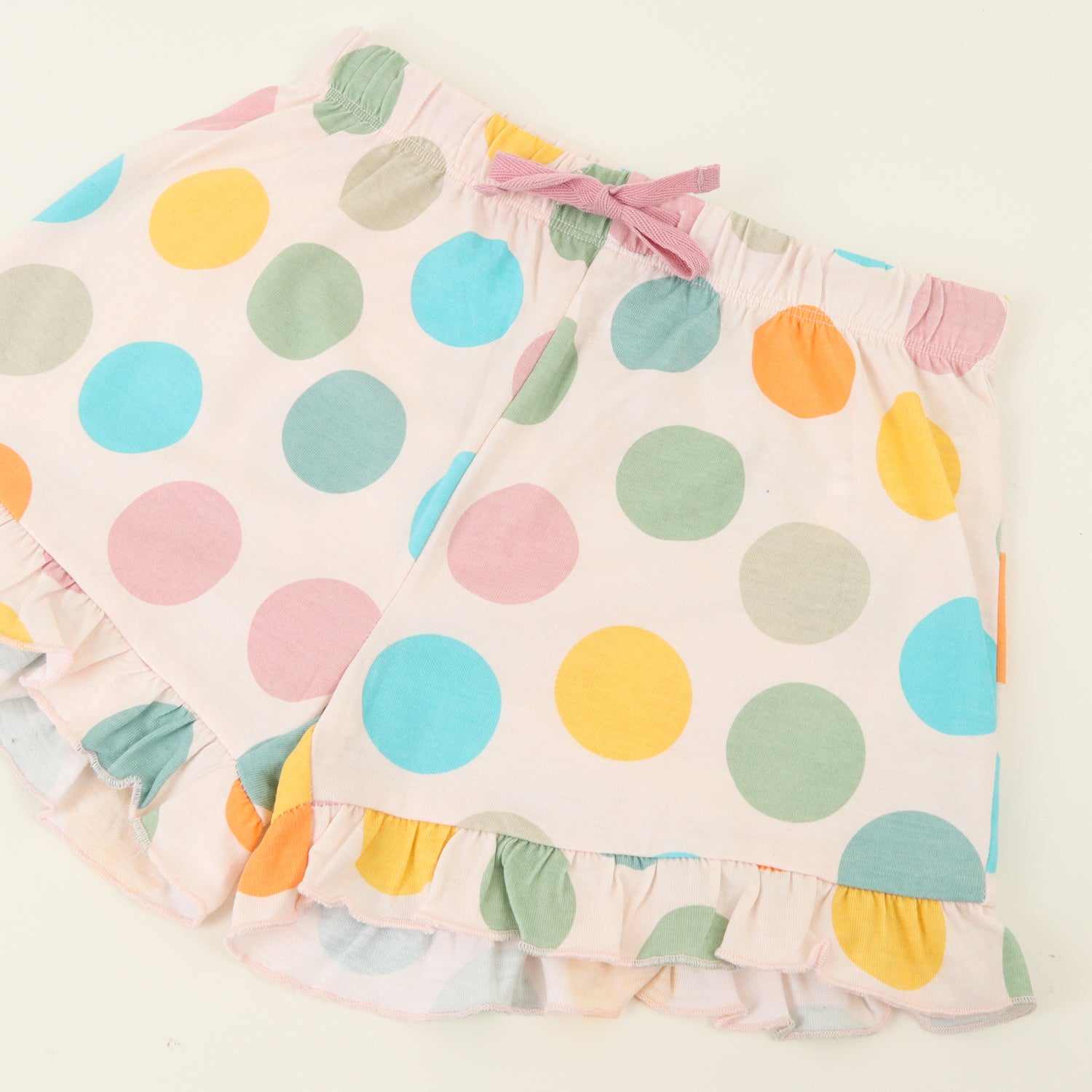 Pijama Manga Corta Niña Rosado Lunares Colores Minnie Disney