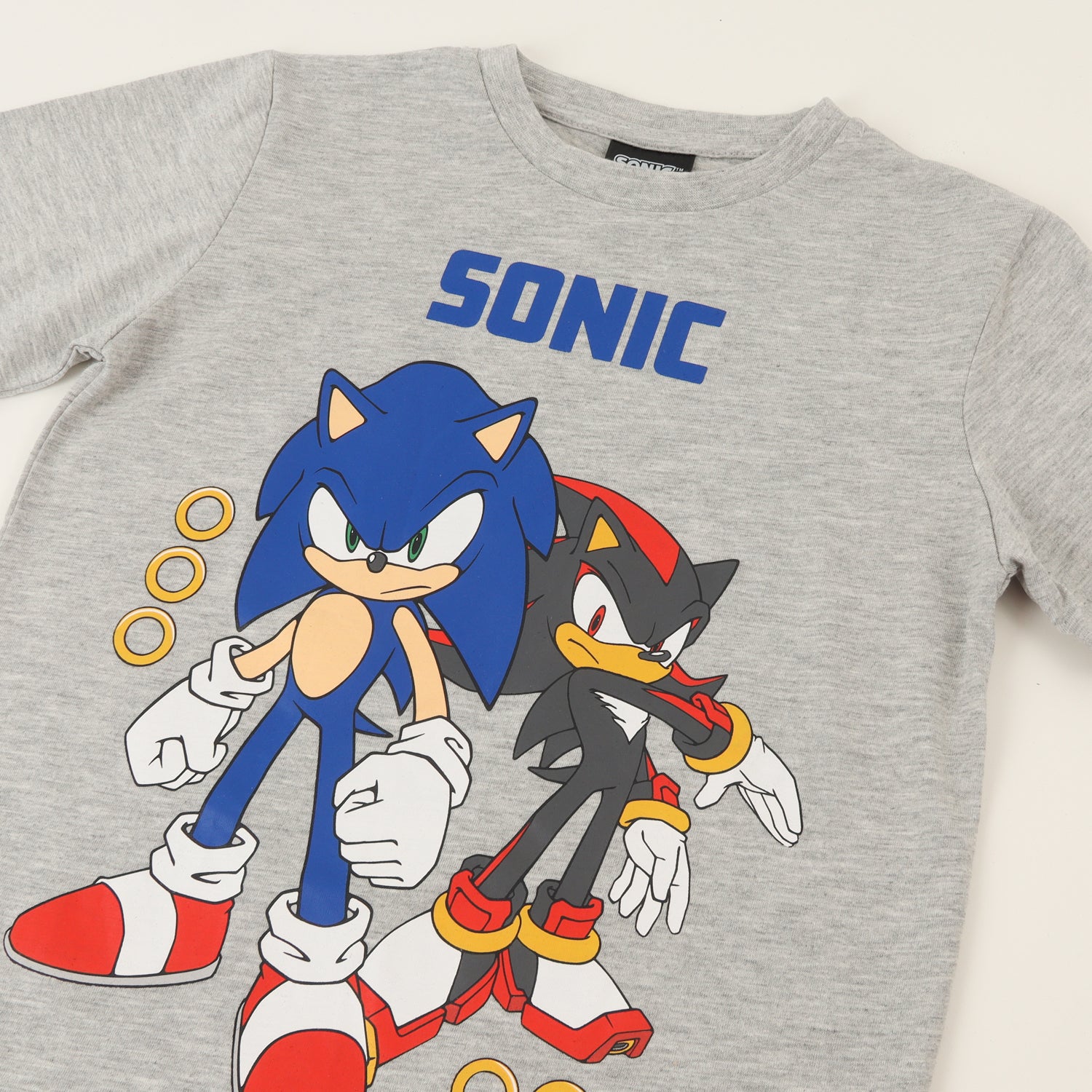Pijama Manga Corta Niño Gris Claro Personajes Sonic