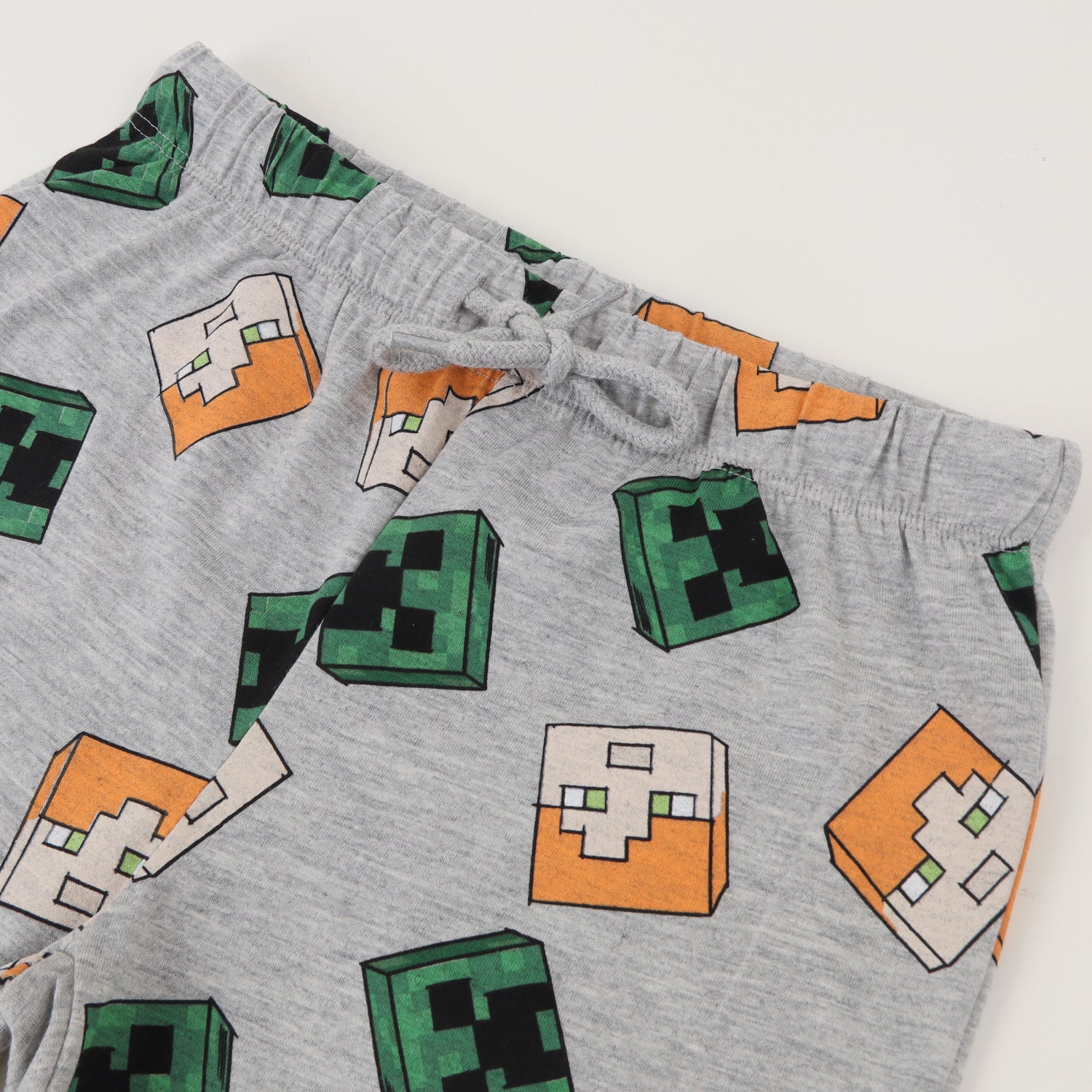 Pijama Corto Niño Gris Full Print Creeper Alex Minecraft