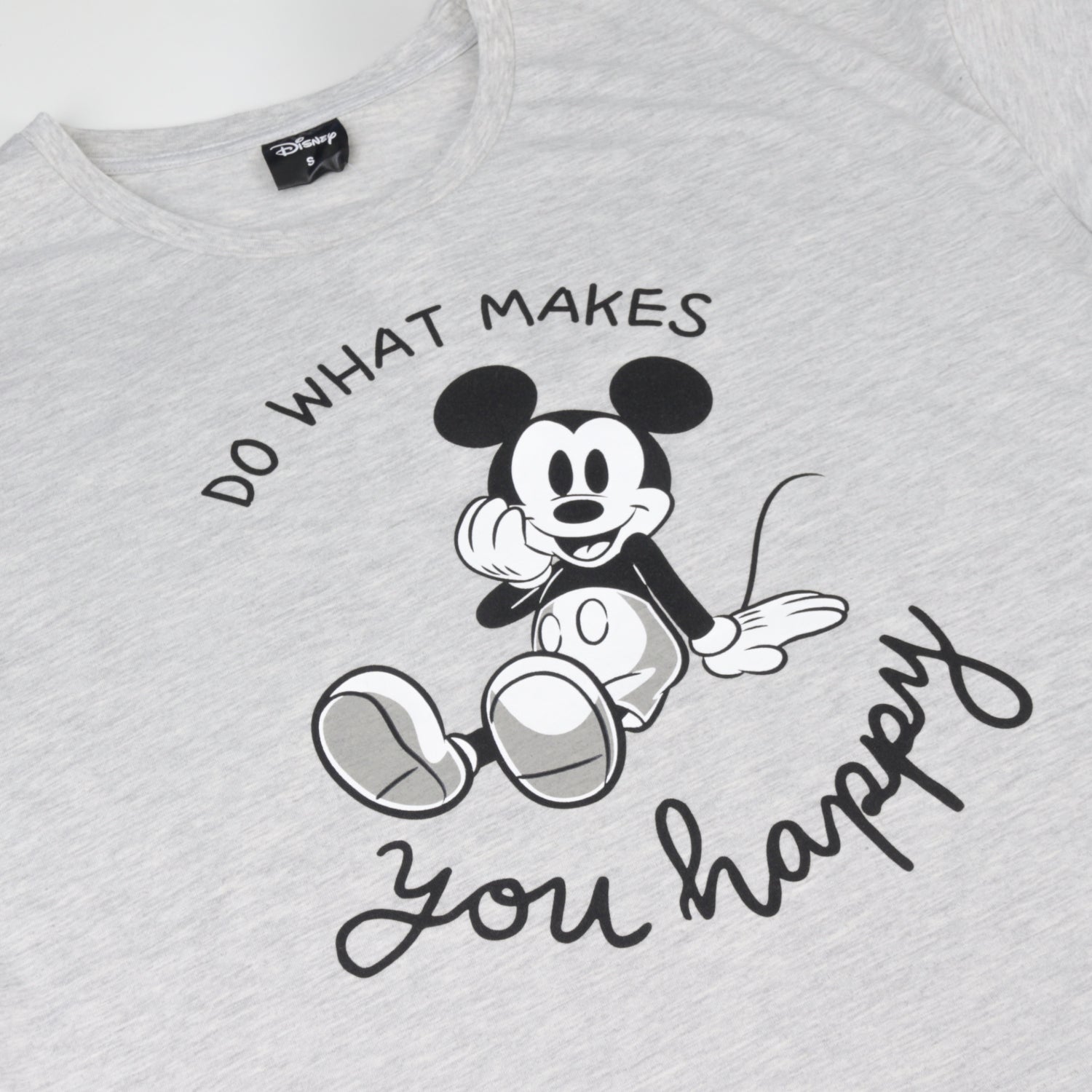 Pijama Manga Corta Mujer Gris Happy Mickey Disney