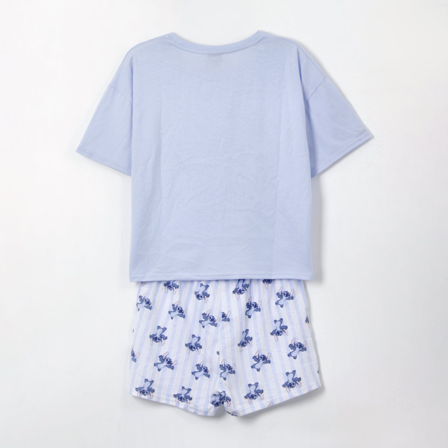 Pijama Manga Corta Mujer Celeste Flores Lilo & Stitch Disney
