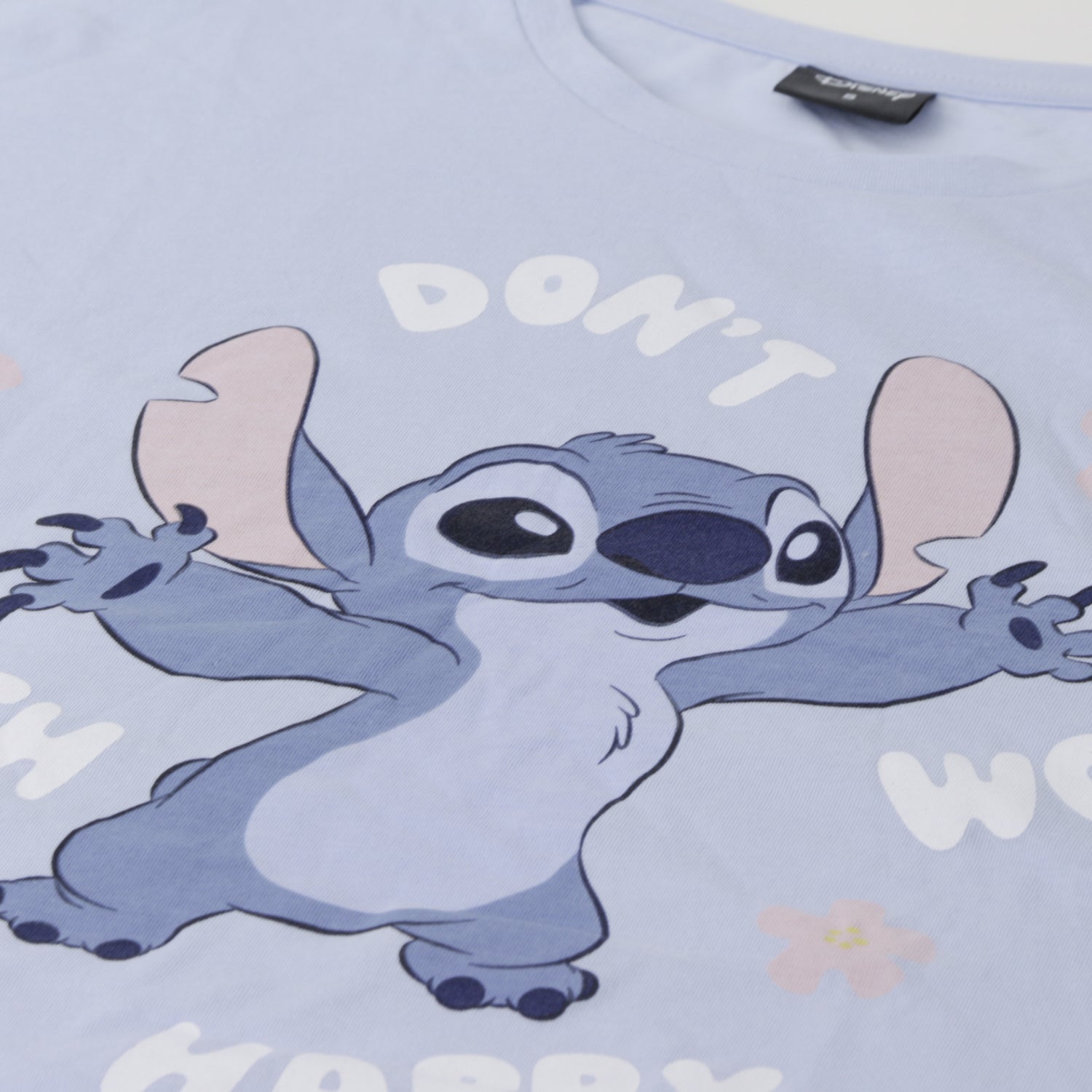 Pijama Manga Corta Mujer Celeste Flores Lilo & Stitch Disney