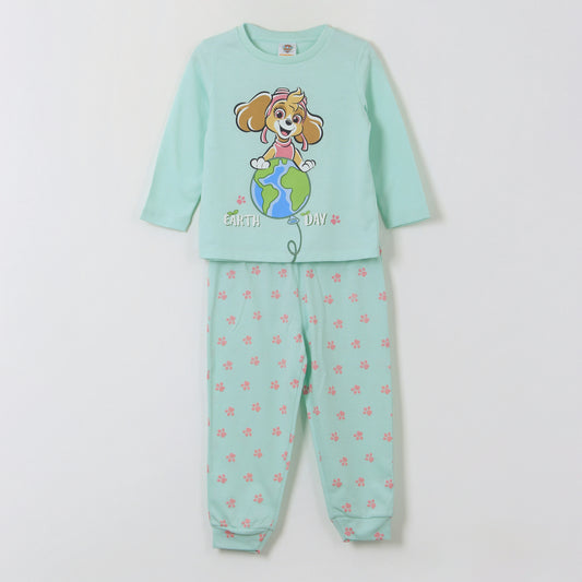Pijama Manga Larga Niña Skye Earth Day Verde Paw Patrol - Pijamas Chile | The Brands Club cl