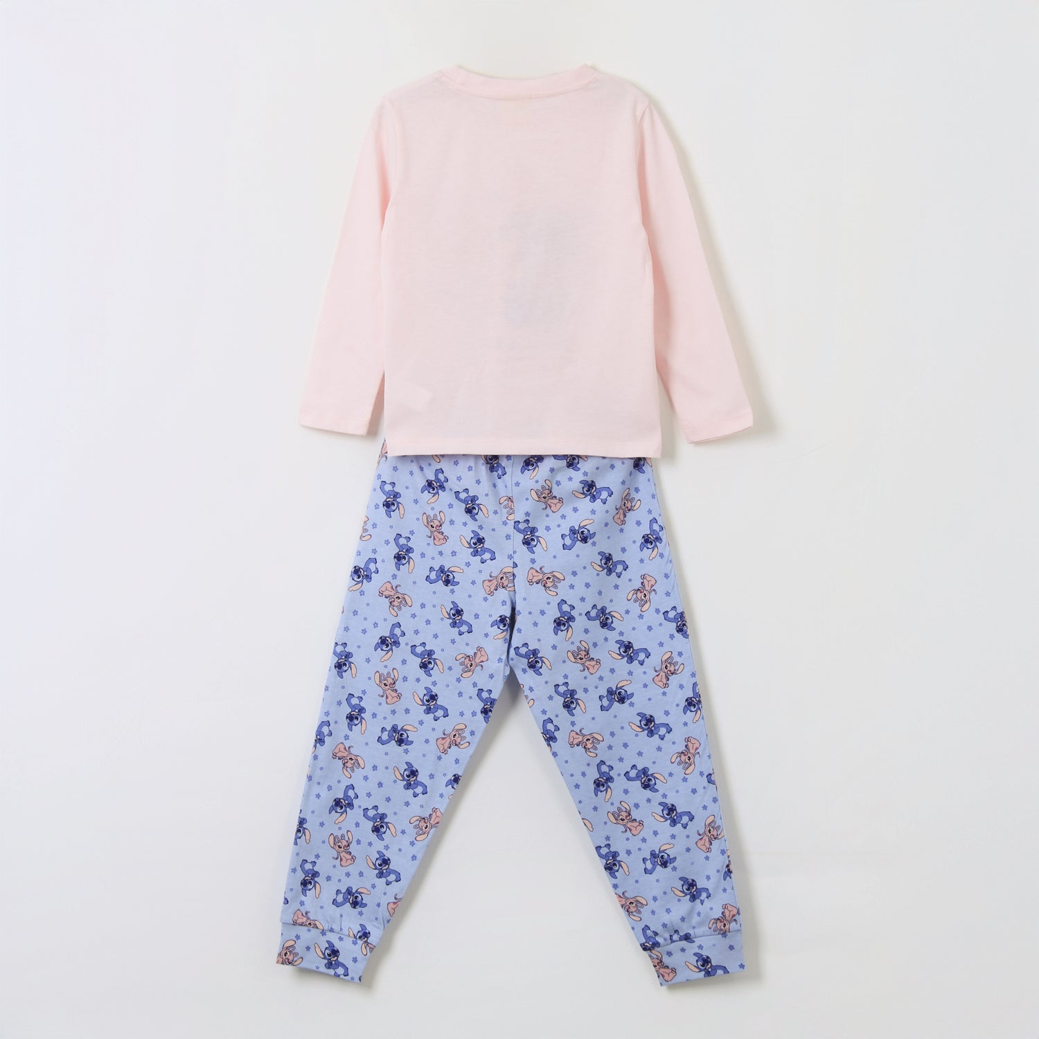 Pijama Manga Larga Niña Stitch & Angel Rosado Disney - Pijamas Chile | The Brands Club cl