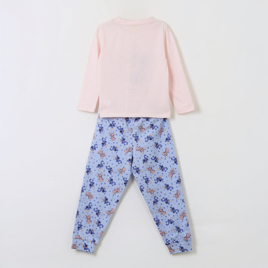 Pijama Manga Larga Niña Stitch & Angel Rosado Disney - Pijamas Chile | The Brands Club cl