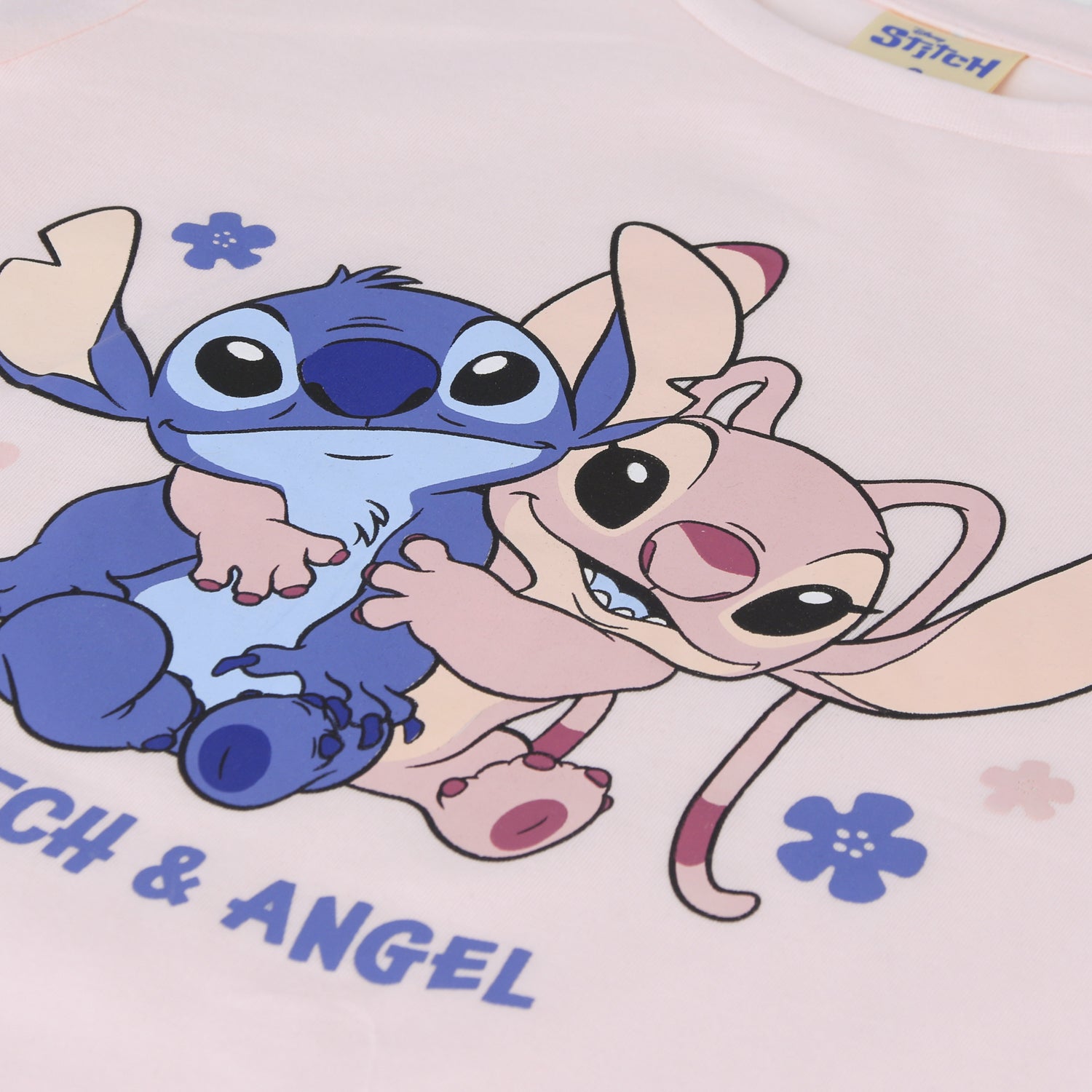 Pijama Manga Larga Niña Stitch & Angel Rosado Disney - Pijamas Chile | The Brands Club cl