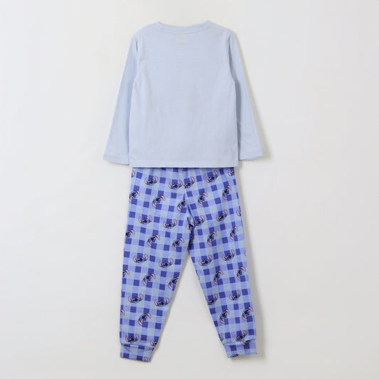 Pijama Manga Larga Niña Time To Chill Stitch Celeste Disney - Pijamas Chile | The Brands Club cl