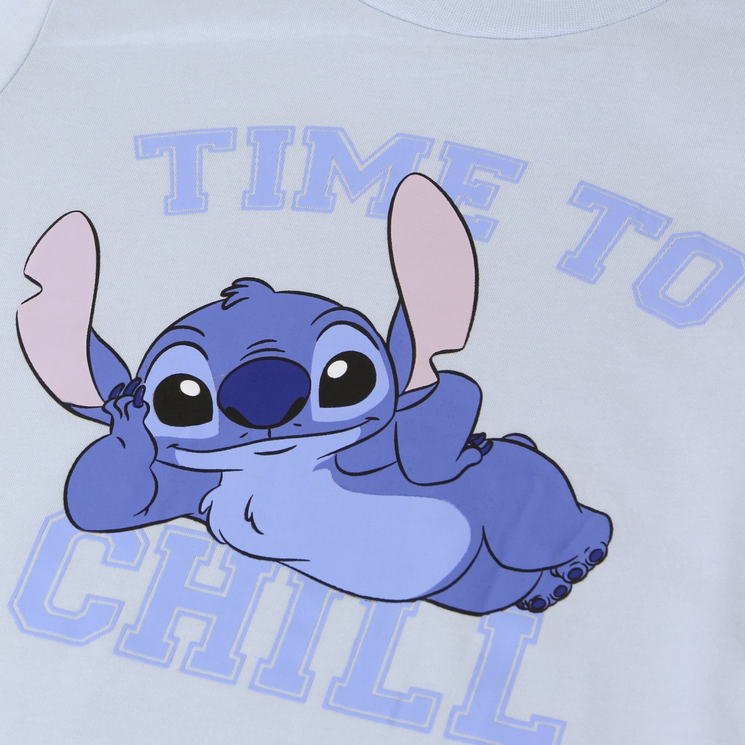 Pijama Manga Larga Niña Time To Chill Stitch Celeste Disney - Pijamas Chile | The Brands Club cl