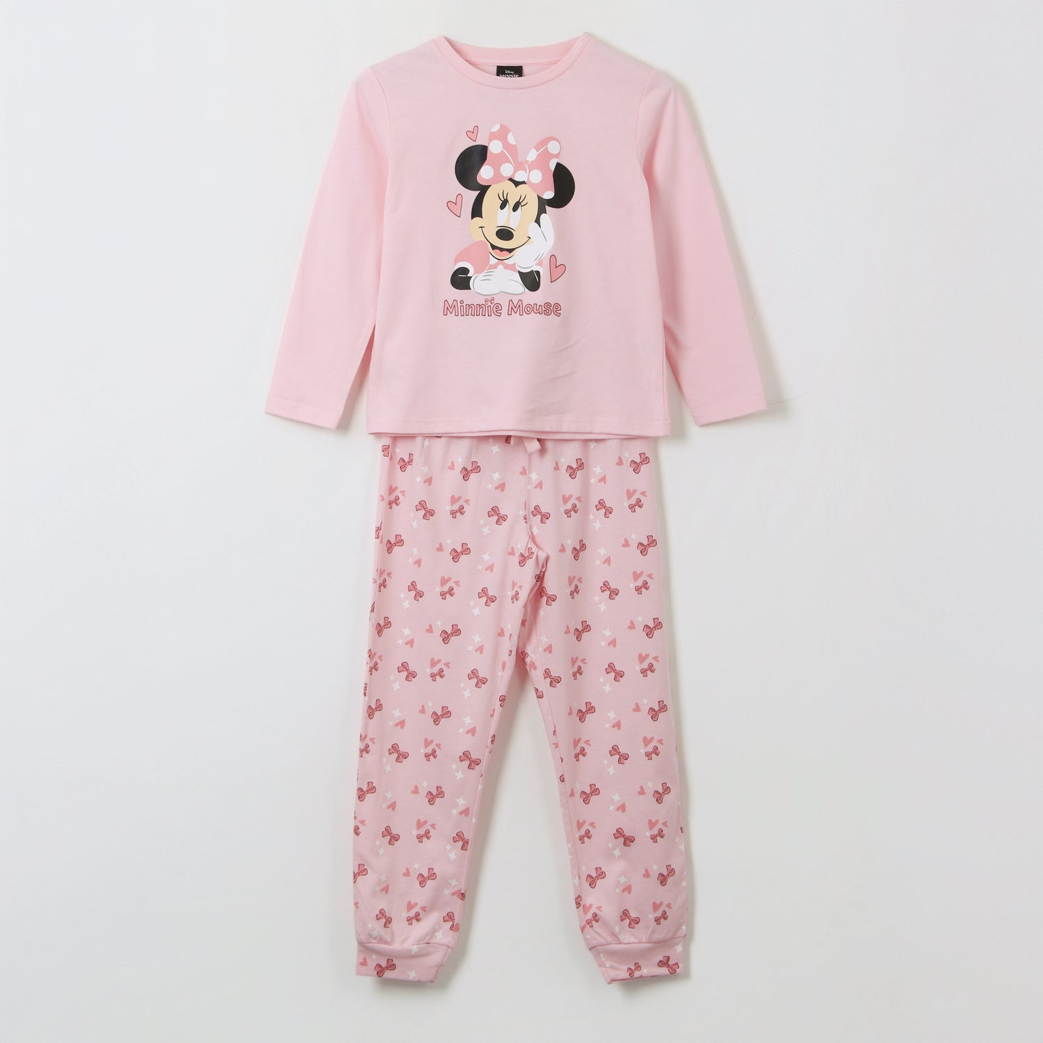 Pijama Manga Larga Niña Cinta Minnie Mouse Rosado Disney - Pijamas Chile | The Brands Club cl