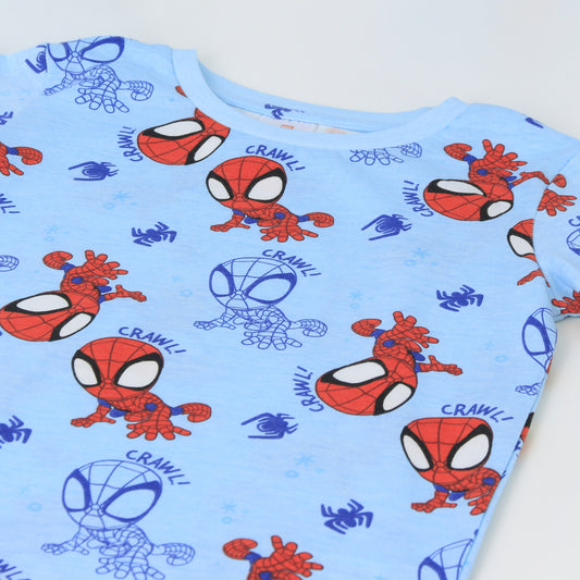 Pijama Manga Larga Niño Full Print Spidey Celeste Marvel - Pijamas Chile | The Brands Club cl