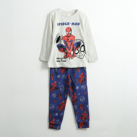 Pijama Manga Larga Niño Spiderman Print Gris Marvel - Pijamas Chile | The Brands Club cl