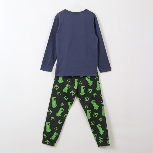 Pijama Manga Larga Niño TNT Creeper Azul Minecraft - Pijamas Chile | The Brands Club cl
