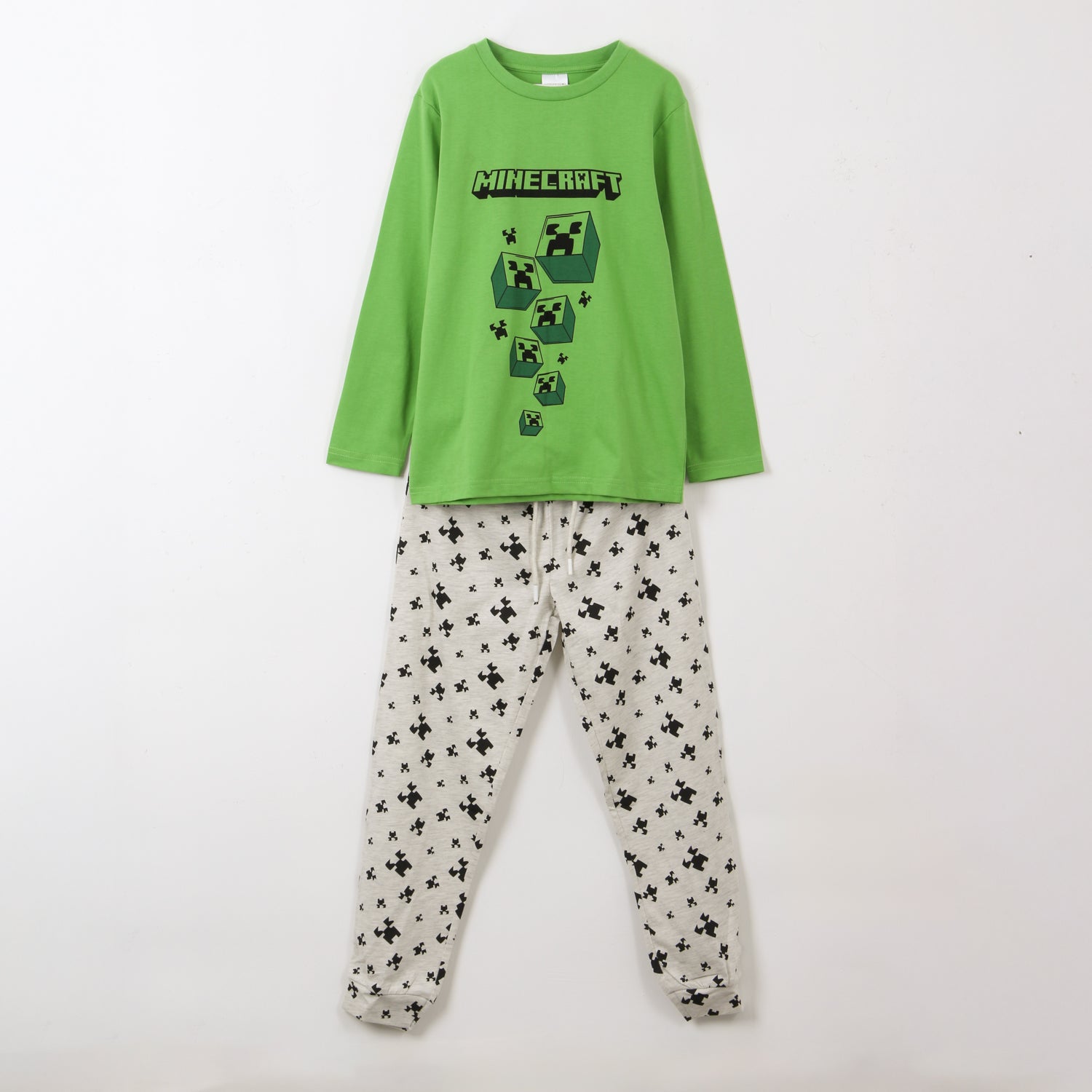 Pijama Manga Larga Niño Creepers Verde Minecraft - Pijamas Chile | The Brands Club cl