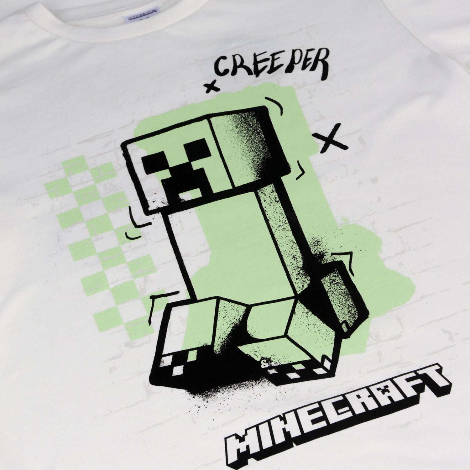 Pijama Manga Larga Niño Gris Creeper Minecraft