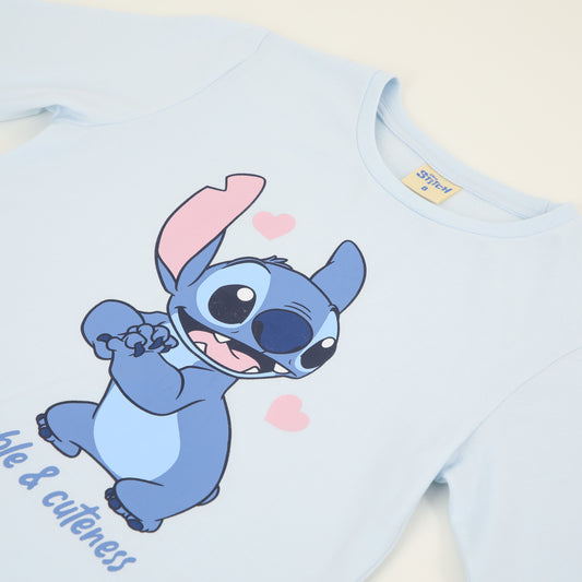 Pijama Manga Larga Niña Lilo & Stitch Celeste Disney - Pijamas Chile | The Brands Club cl