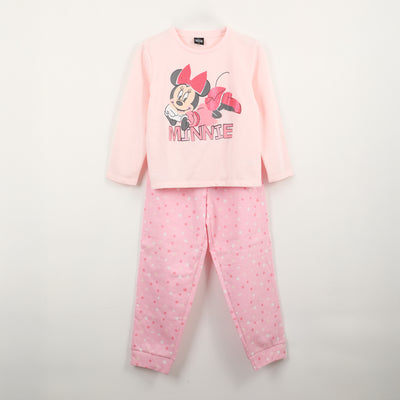 Pijama Manga Larga Niña Minnie Mouse Rosado Disney