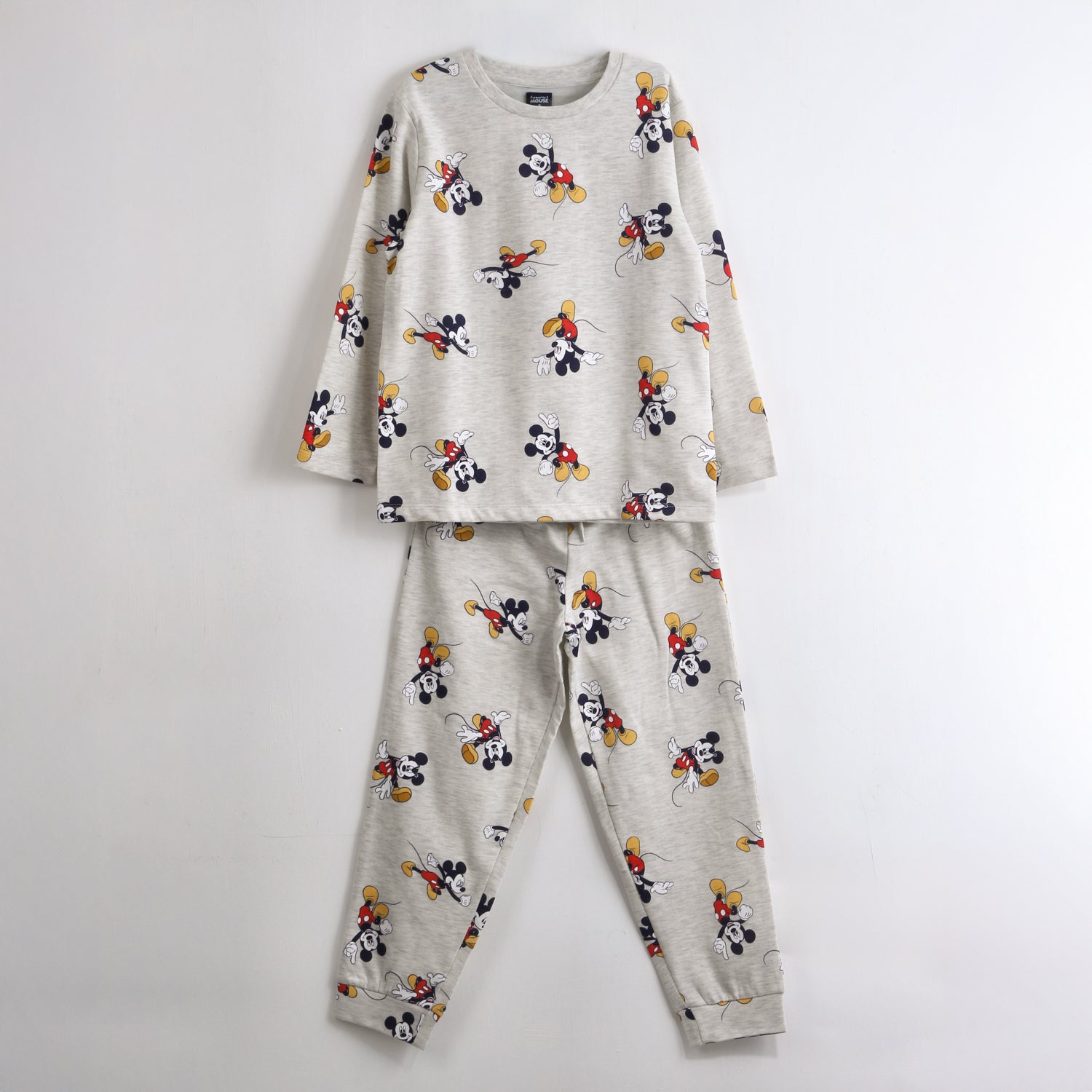 Pijama Manga Larga Niño Full Print Mickey Gris Disney - Pijamas Chile | The Brands Club cl