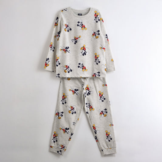 Pijama Manga Larga Niño Full Print Mickey Gris Disney - Pijamas Chile | The Brands Club cl