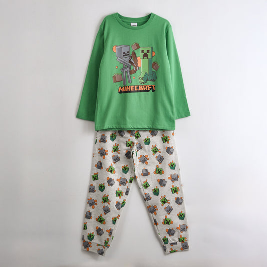Pijama Manga Larga Niño Mobs Verde Minecraft - Pijamas Chile | The Brands Club cl