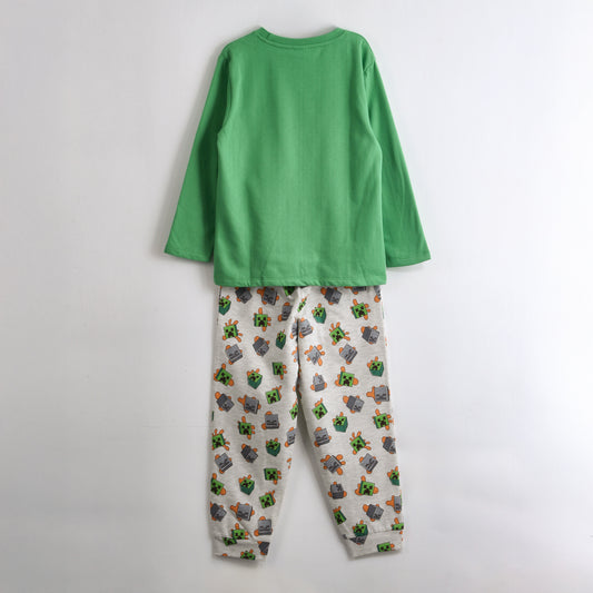 Pijama Manga Larga Niño Mobs Verde Minecraft - Pijamas Chile | The Brands Club cl