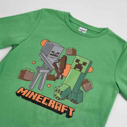 Pijama Manga Larga Niño Mobs Verde Minecraft - Pijamas Chile | The Brands Club cl