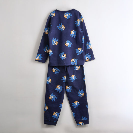 Pijama Manga Larga Full Print Caras Azul Sonic - Pijamas Chile | The Brands Club cl