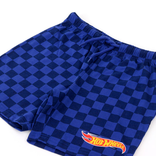 Pijama Manga Corta Niño Hot Wheels Logo Celeste - Pijamas Chile | The Brands Club cl