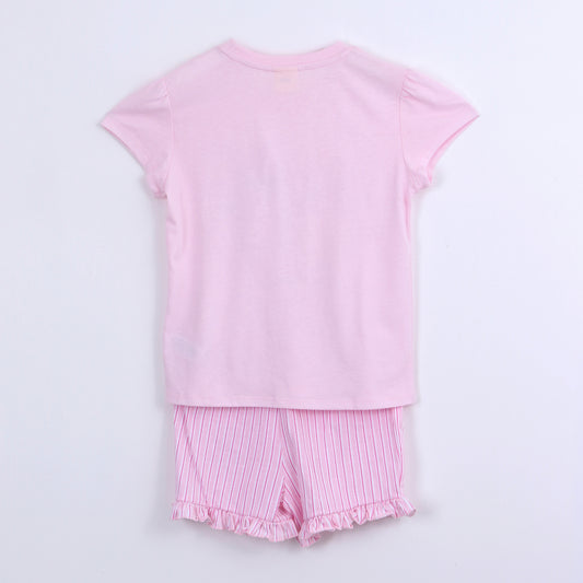 Pijama Manga Corta Niña Lilo & Stitch Disney Listado Rosado - Pijamas Chile | The Brands Club cl