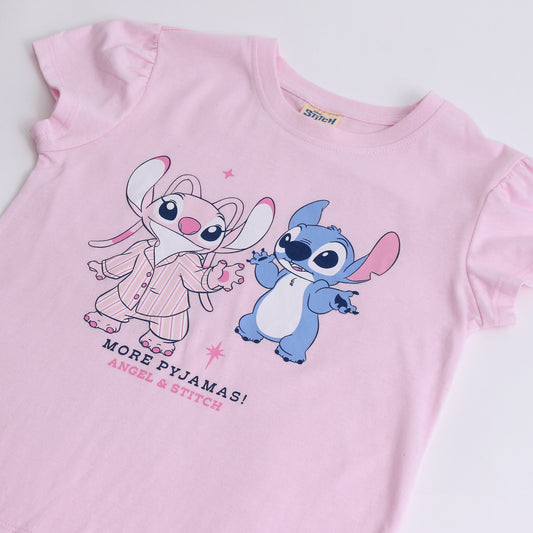 Pijama Manga Corta Niña Lilo & Stitch Disney Listado Rosado - Pijamas Chile | The Brands Club cl