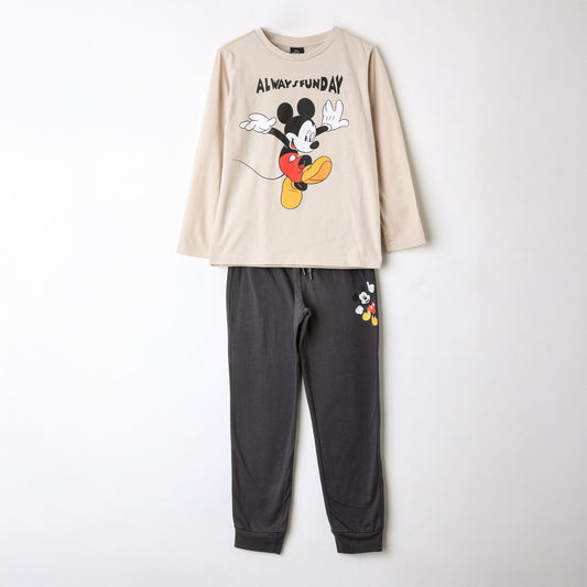 Pijama Manga Corta Niño Mickey Disney Always Funday Beige - Pijamas Chile | The Brands Club cl