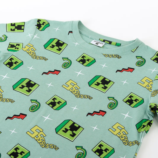 Pijama Manga Corta Niño Minecraft Creepers Verde - Pijamas Chile | The Brands Club cl