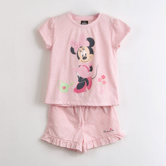 Pijama Manga Corta Niña Minnie Disney Lunares Rosado - Pijamas Chile | The Brands Club cl