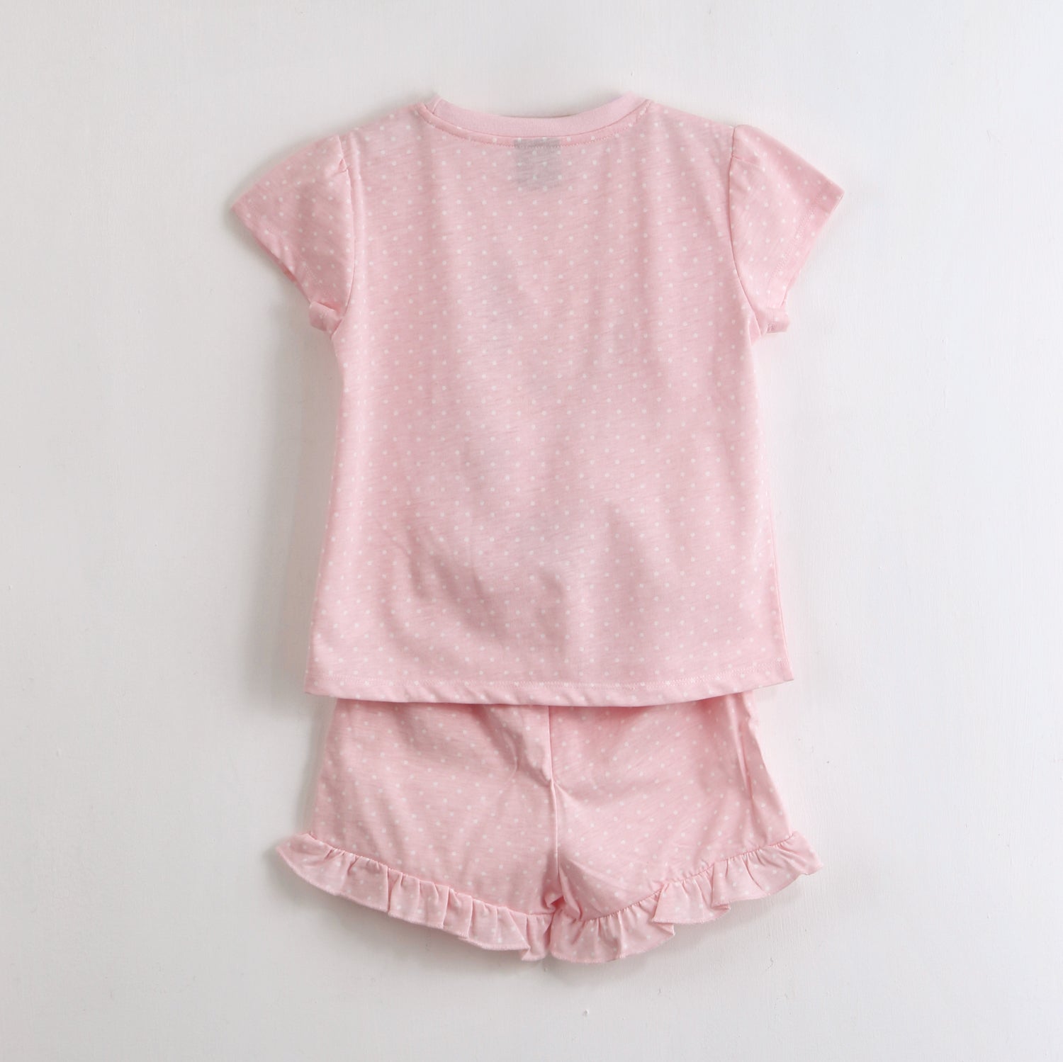Pijama Manga Corta Niña Minnie Disney Lunares Rosado
