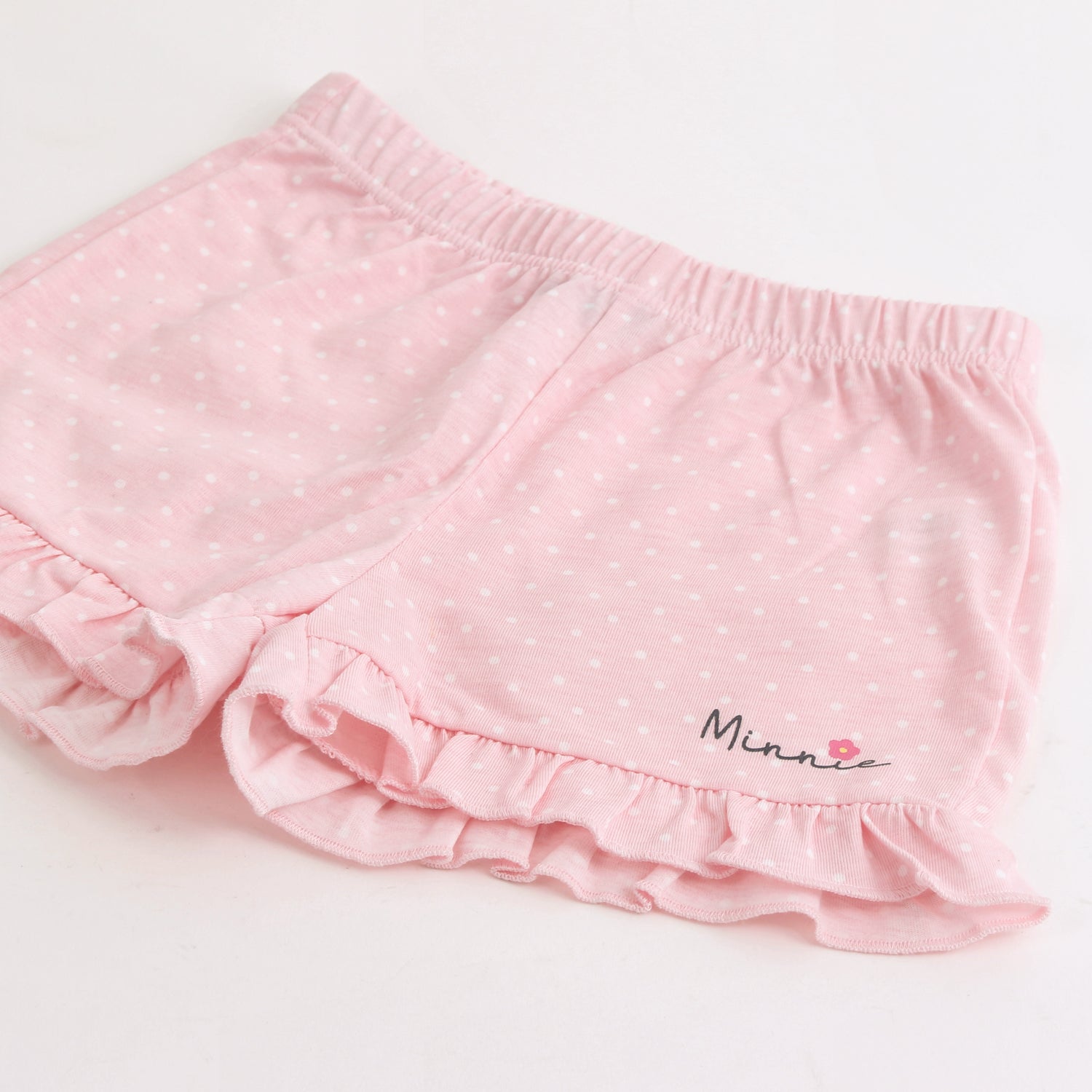 Pijama Manga Corta Niña Minnie Disney Lunares Rosado
