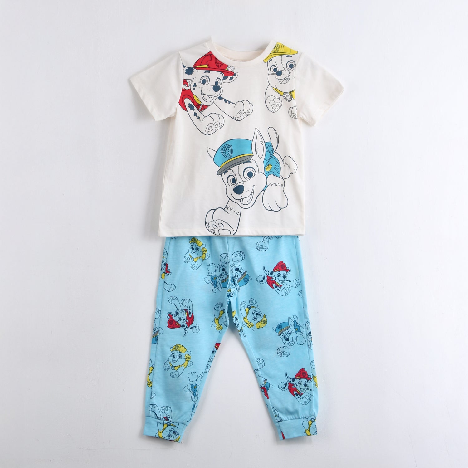 Pijama Manga Corta Niño Full Print Blanco Paw Patrol