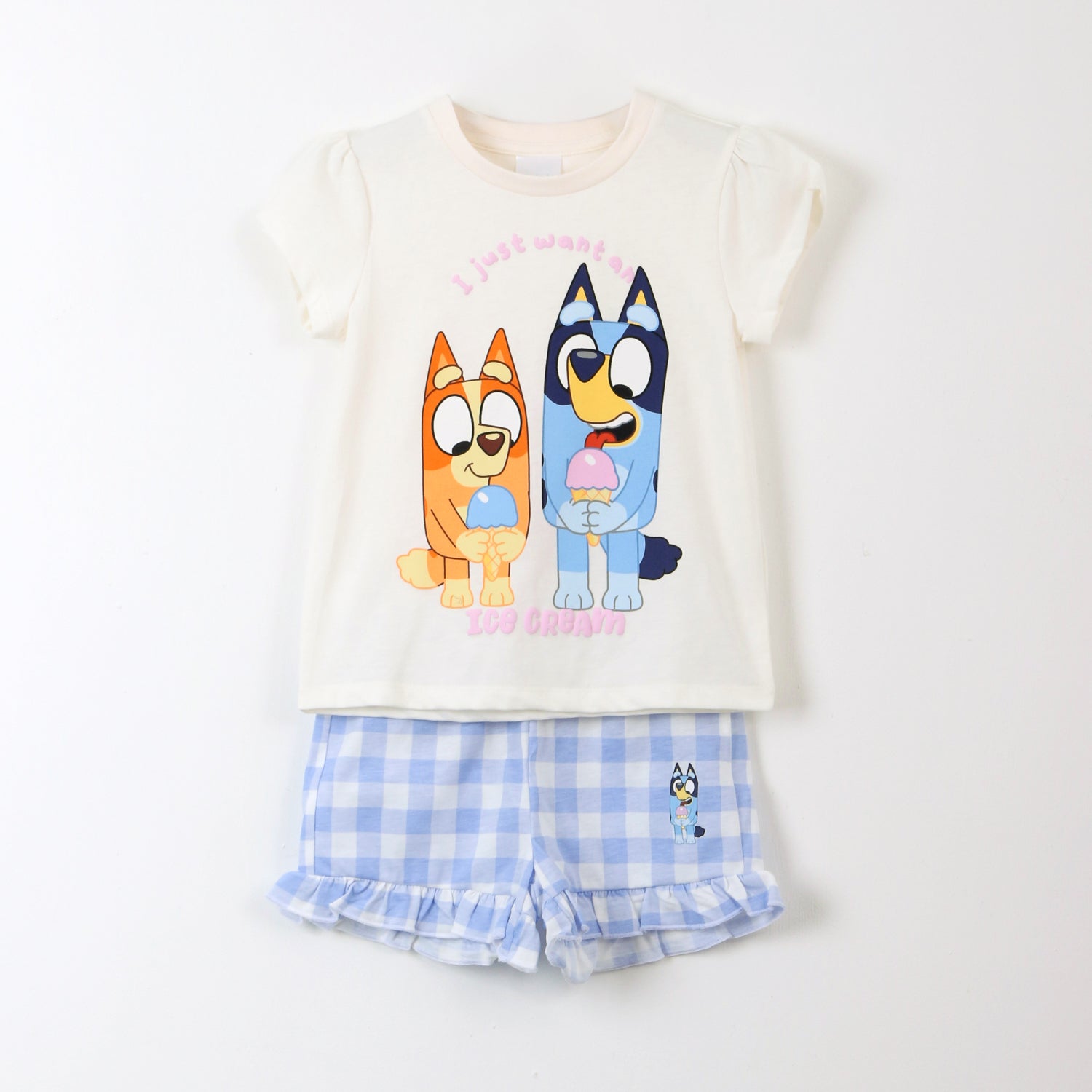 Pijama Manga Corta Niña Bingo & Bluey Diseño Rosado