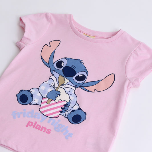Pijama Manga Corta Niña Stitch Disney Friday Night Rosado - Pijamas Chile | The Brands Club cl