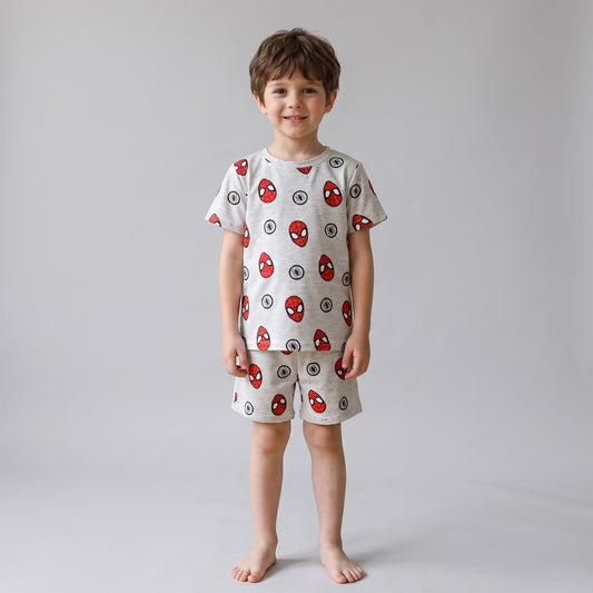 Pijama Manga Corta Niño Spiderman Marvel Full Print Gris - Pijamas Chile | The Brands Club cl