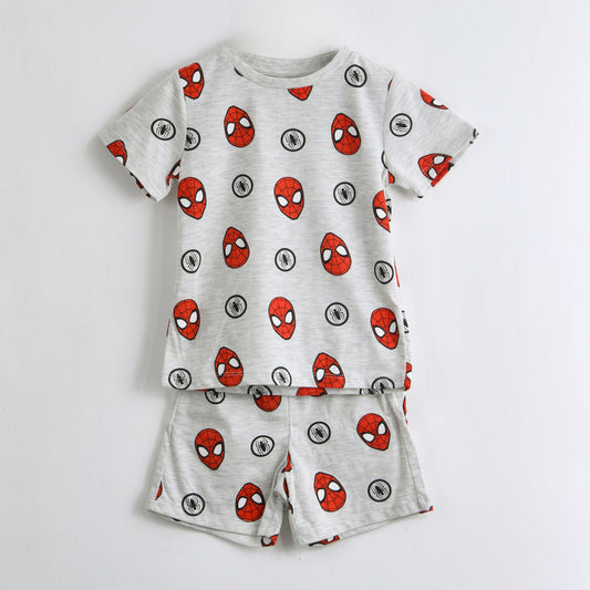 Pijama Manga Corta Niño Spiderman Marvel Full Print Gris - Pijamas Chile | The Brands Club cl