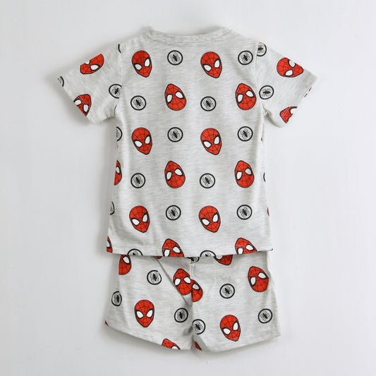 Pijama Manga Corta Niño Spiderman Marvel Full Print Gris - Pijamas Chile | The Brands Club cl