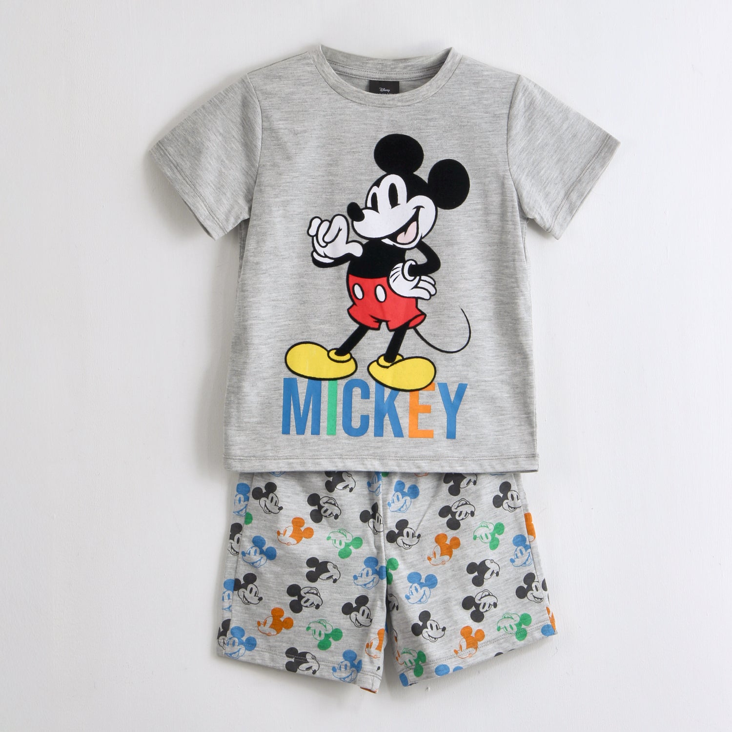 Pijama Manga Corta Niño Mickey Disney Parado Gris