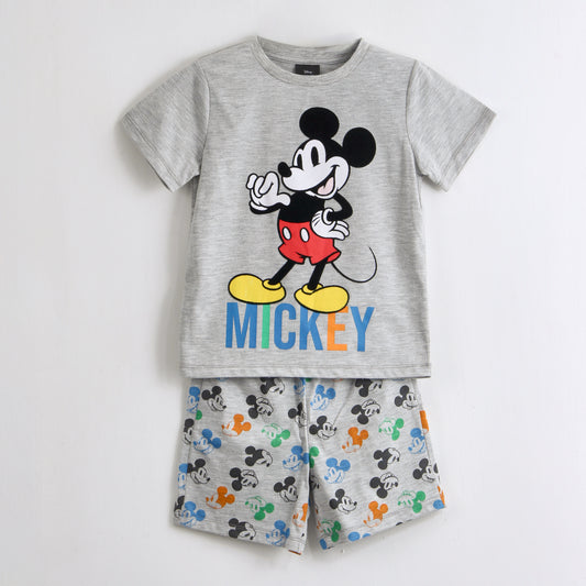 Pijama Manga Corta Niño Mickey Disney Parado Gris - Pijamas Chile | The Brands Club cl