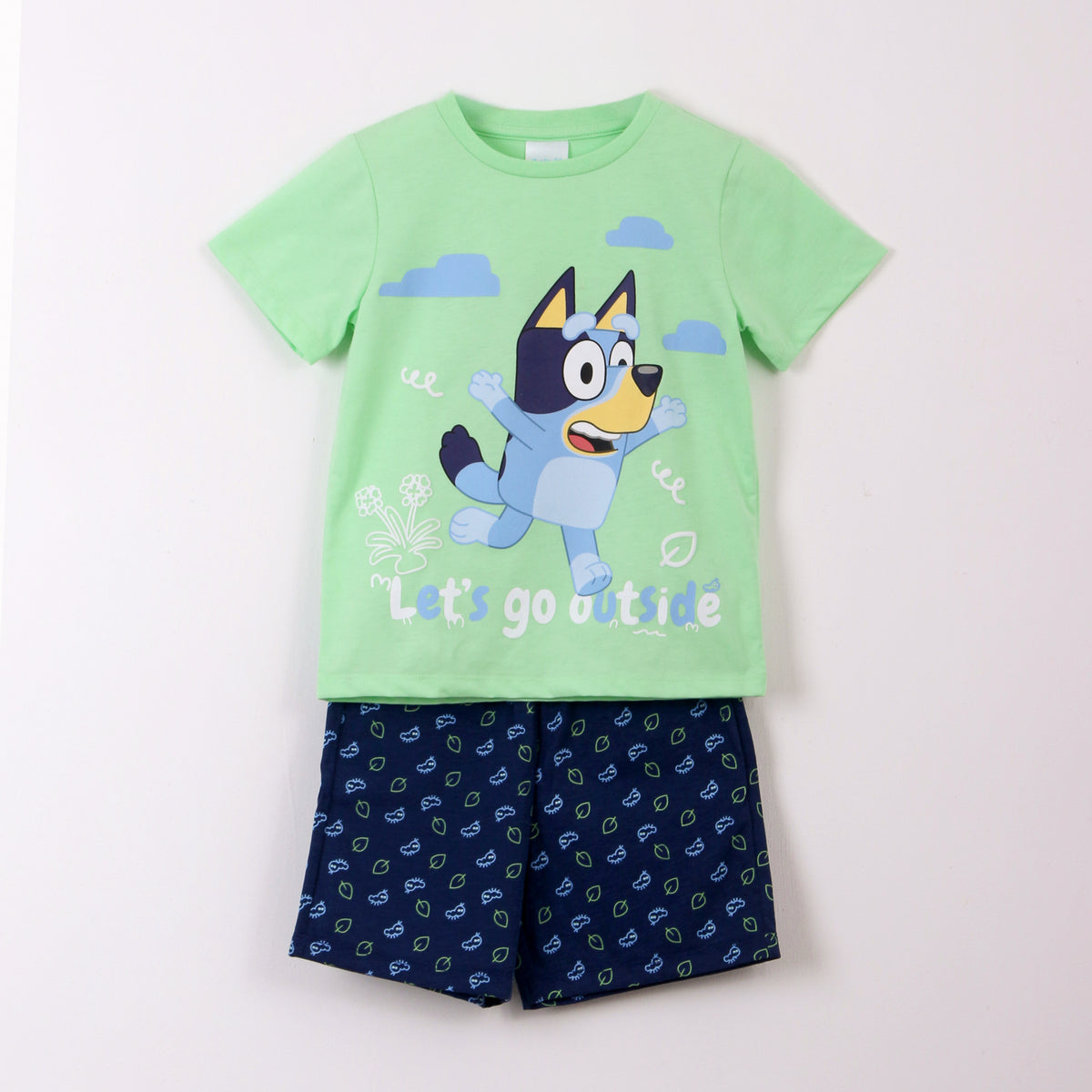 Pijama Manga Corta Niño Bluey Lets Go Verde - Pijamas Chile | The Brands Club cl