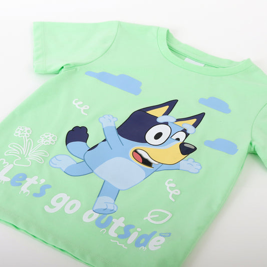 Pijama Manga Corta Niño Bluey Lets Go Verde - Pijamas Chile | The Brands Club cl