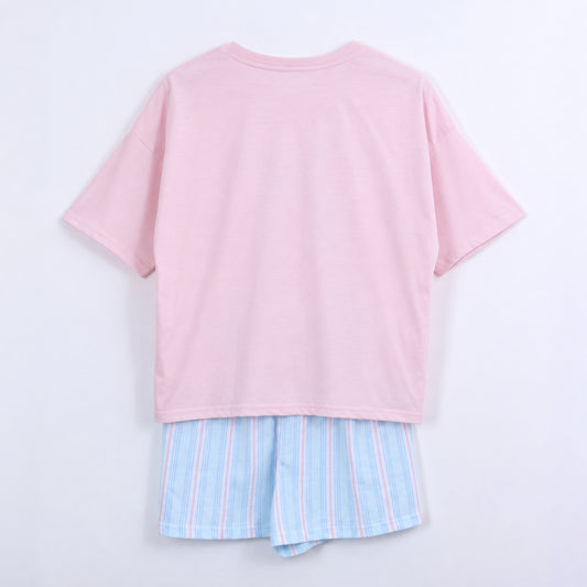 Pijama Manga Corta Mujer Lilo & Stitch Disney Sentado Rosado - Pijamas Chile | The Brands Club cl