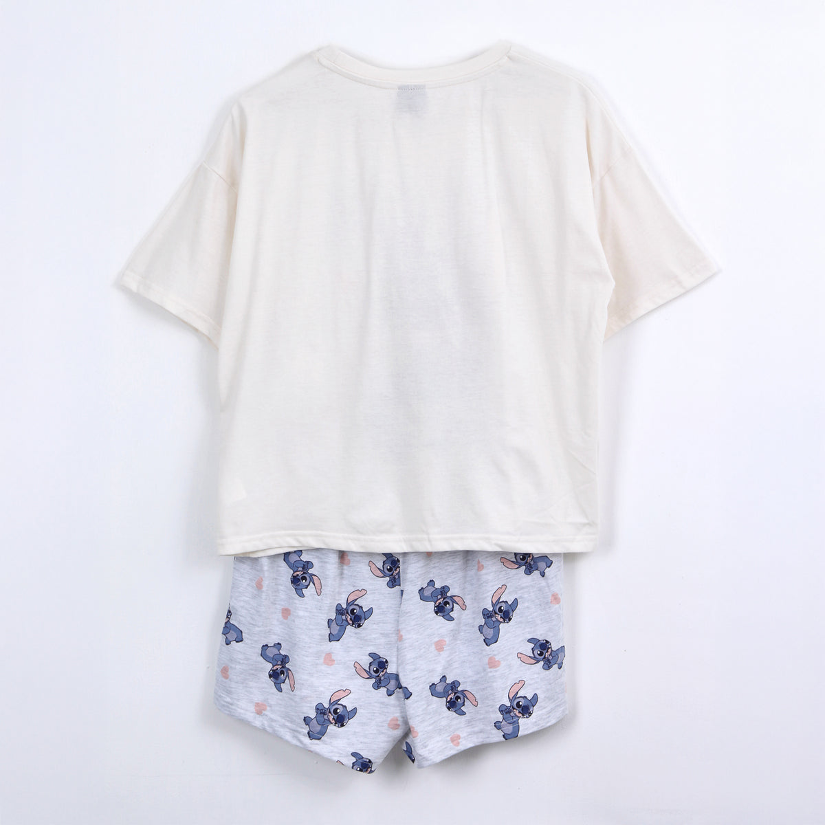 Pijama Corto Mujer Lilo & Stitch Disney Corazones Blanco - Pijamas Chile | The Brands Club cl