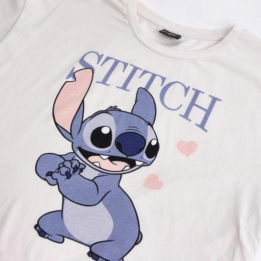 Pijama Corto Mujer Lilo & Stitch Disney Corazones Blanco - Pijamas Chile | The Brands Club cl