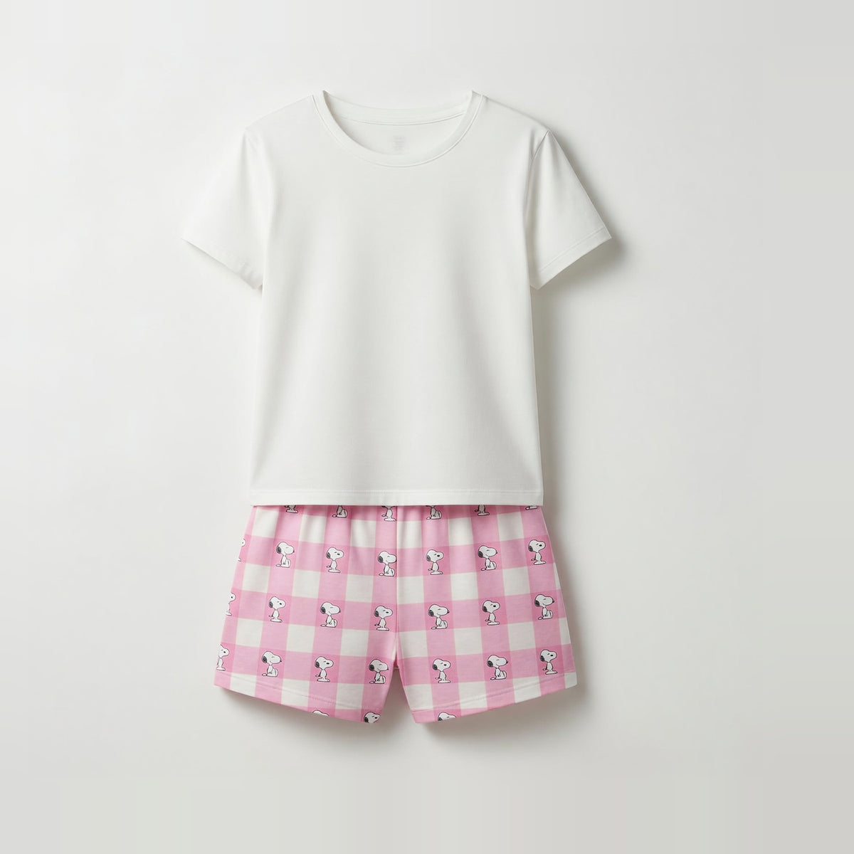 Pijama Corto Mujer Snoopy Amigos Blanco - Pijamas Chile | The Brands Club cl